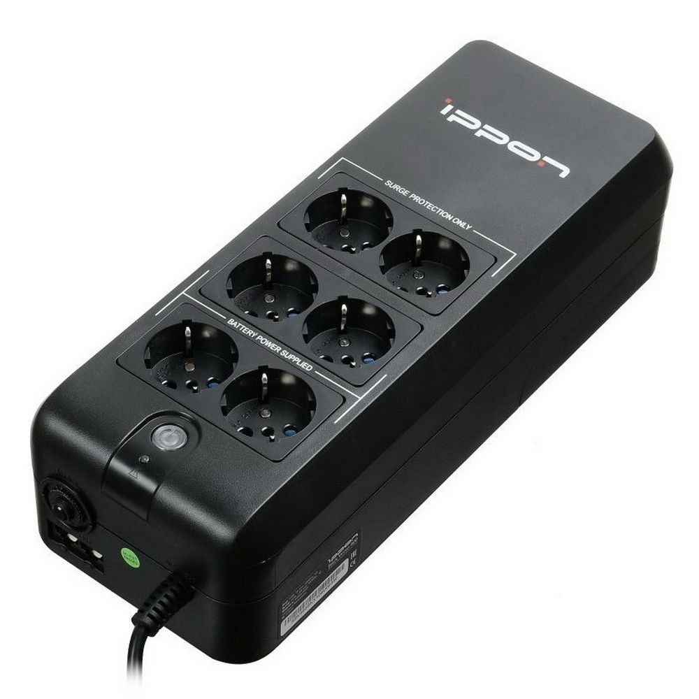 Источник бесперебойного питания Ippon Back Verso 600 300Вт 600ВА черный