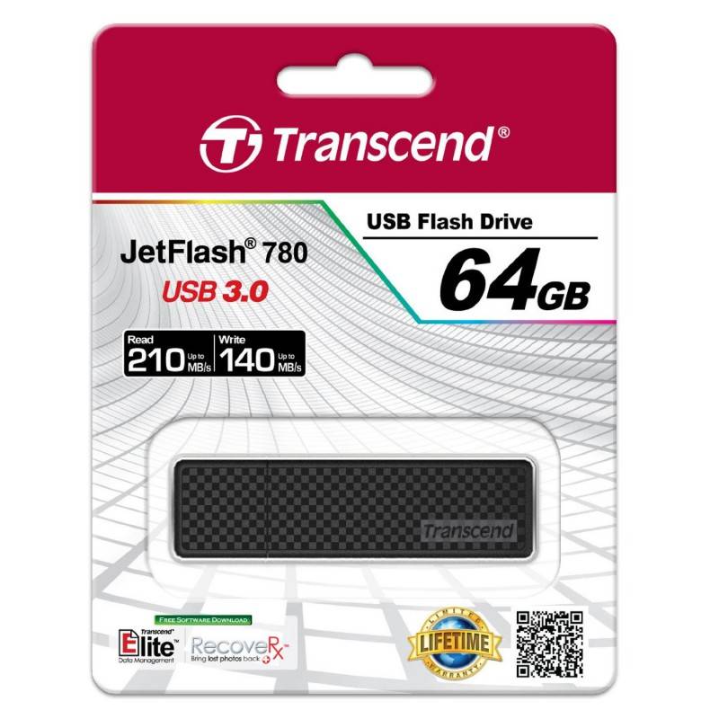 Флеш Диск Transcend 64Gb Jetflash 780 TS64GJF780 USB3.0 черный/серый