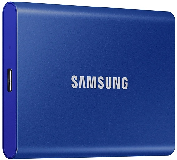 Накопитель SSD Samsung USB-C 2Tb MU-PC2T0H/WW T7 1.8" синий