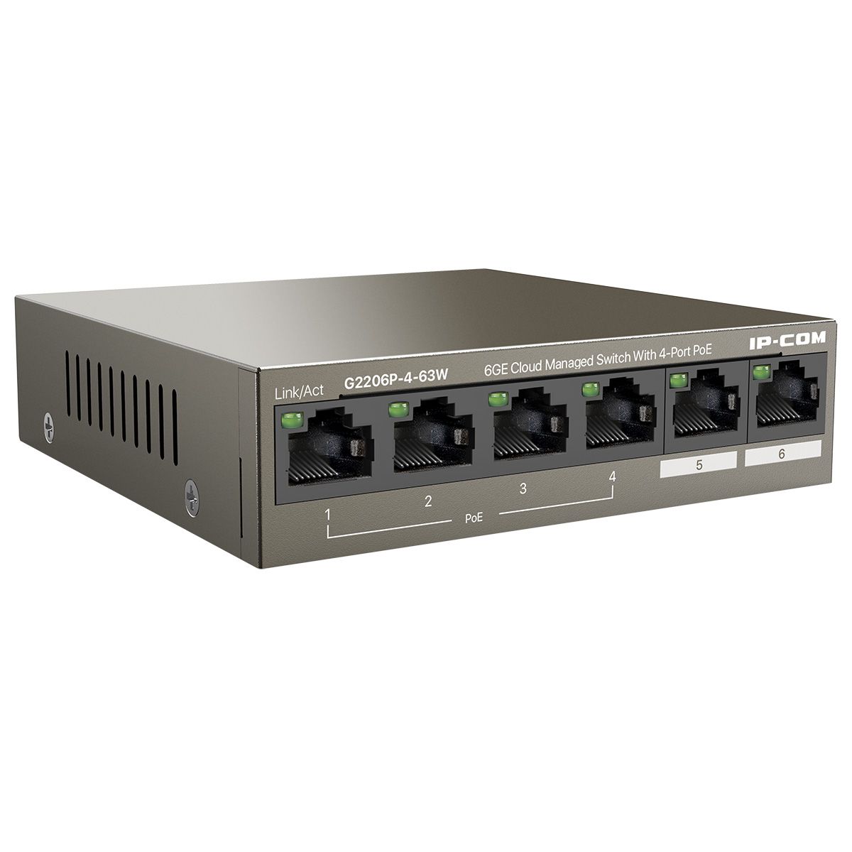 Коммутатор IP-Com G2206P-4-63W (L2) 6x1Гбит/с 4PoE 58W управляемый