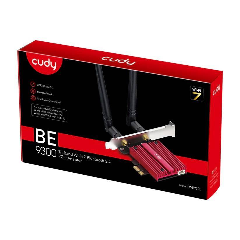 Адаптер беспроводной связи (Wi-Fi) CUDY BE9300 7 PCI Express Adapter 7 Bluetooth 5.4 PCI Express Ada