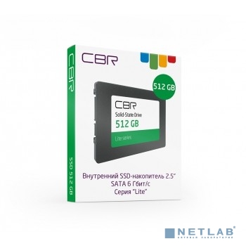 CBR SSD-512GB-2.5-LT22, Внутренний SSD-накопитель, серия "Lite", 512 GB, 2.5", SATA III 6 Gbit/s, SM