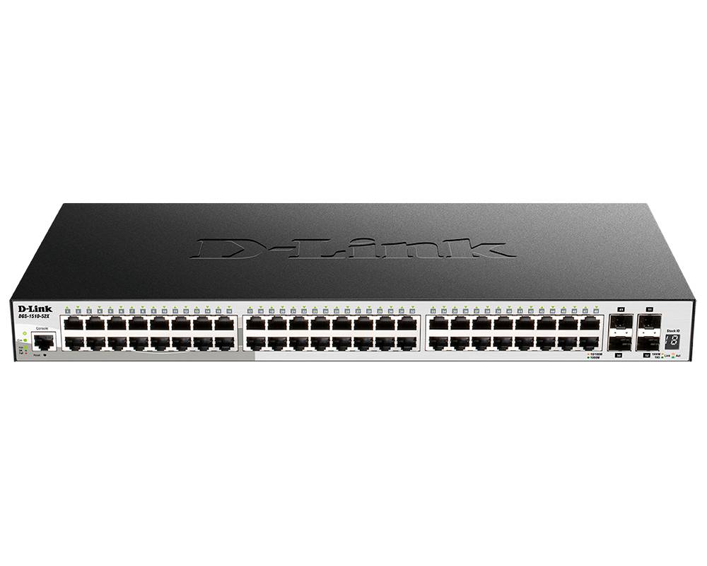 Коммутатор D-Link DGS-1510-52X/A2A (L2+) 48x1Гбит/с 4SFP+ управляемый
