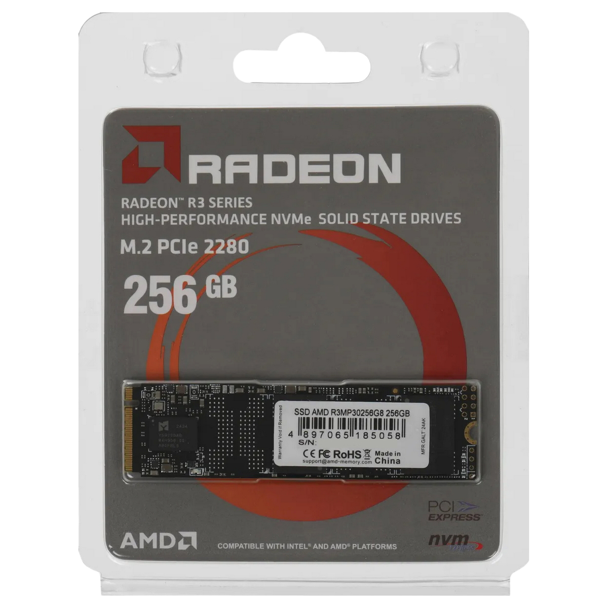 Накопитель SSD AMD PCIe 3.0 x4 256GB R3MP30256G8 Radeon M.2 2280