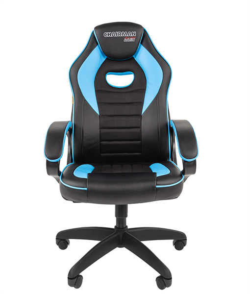 Офисное кресло Chairman   game 16 Россия экопремиум черный/голубой