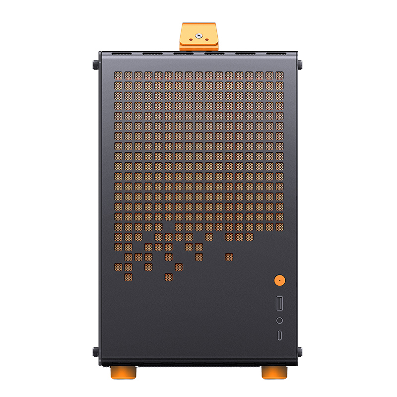 Корпус JONSBO Z20, Mini-Tower, TG, no fan, 1xUSB-A 3.2 + 1xUSB-C 3.2, mATX, mITX Orange/Black