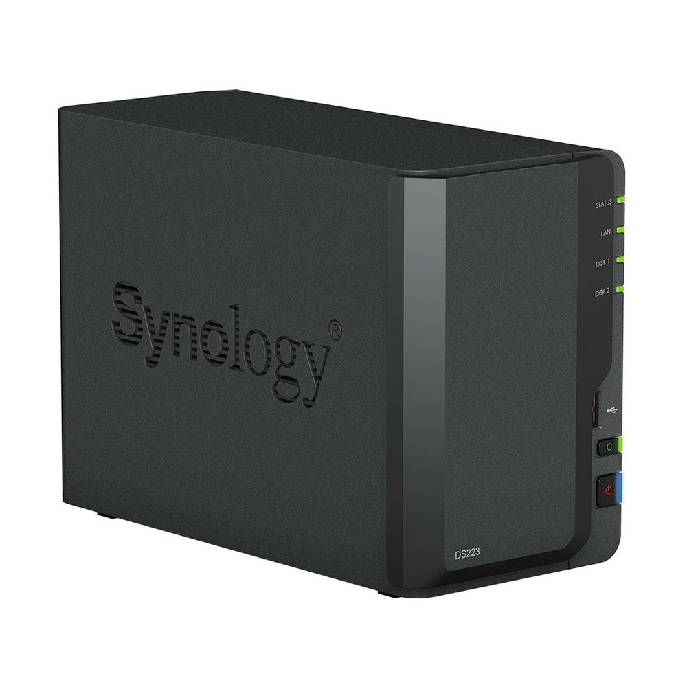 Система хранения данных Synology QC 1,7GhzCPU/2Gb/RAID0,1/upto 2HP HDD SATA(3.5')/2xUSB3.2, 1xUSB2.0
