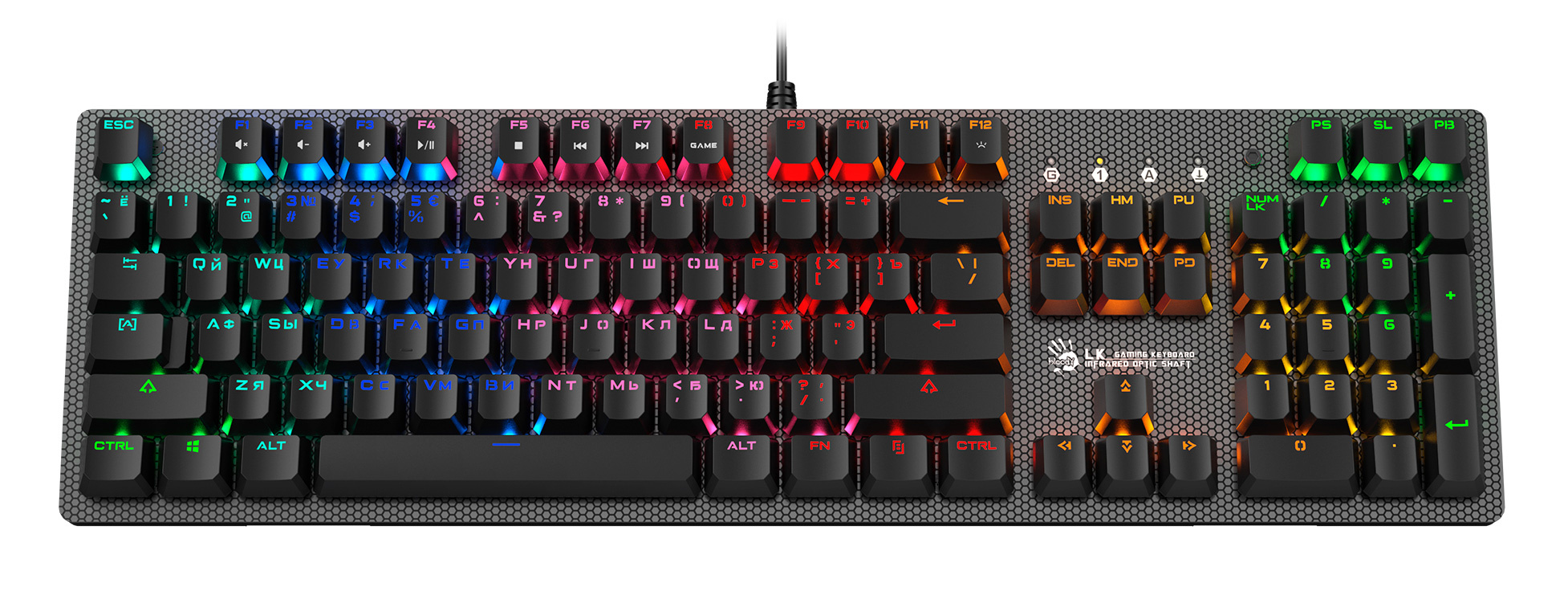 Клавиатура A4Tech Bloody B810R NetBee механическая черный USB Multimedia for gamer LED (B810R (NETBE