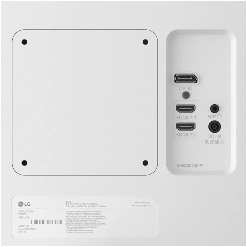 Монитор LG 27" UltraFine 27US500-W белый IPS LED 16:9 HDMI матовая Piv 1000:1 300cd 178гр/178гр 3840
