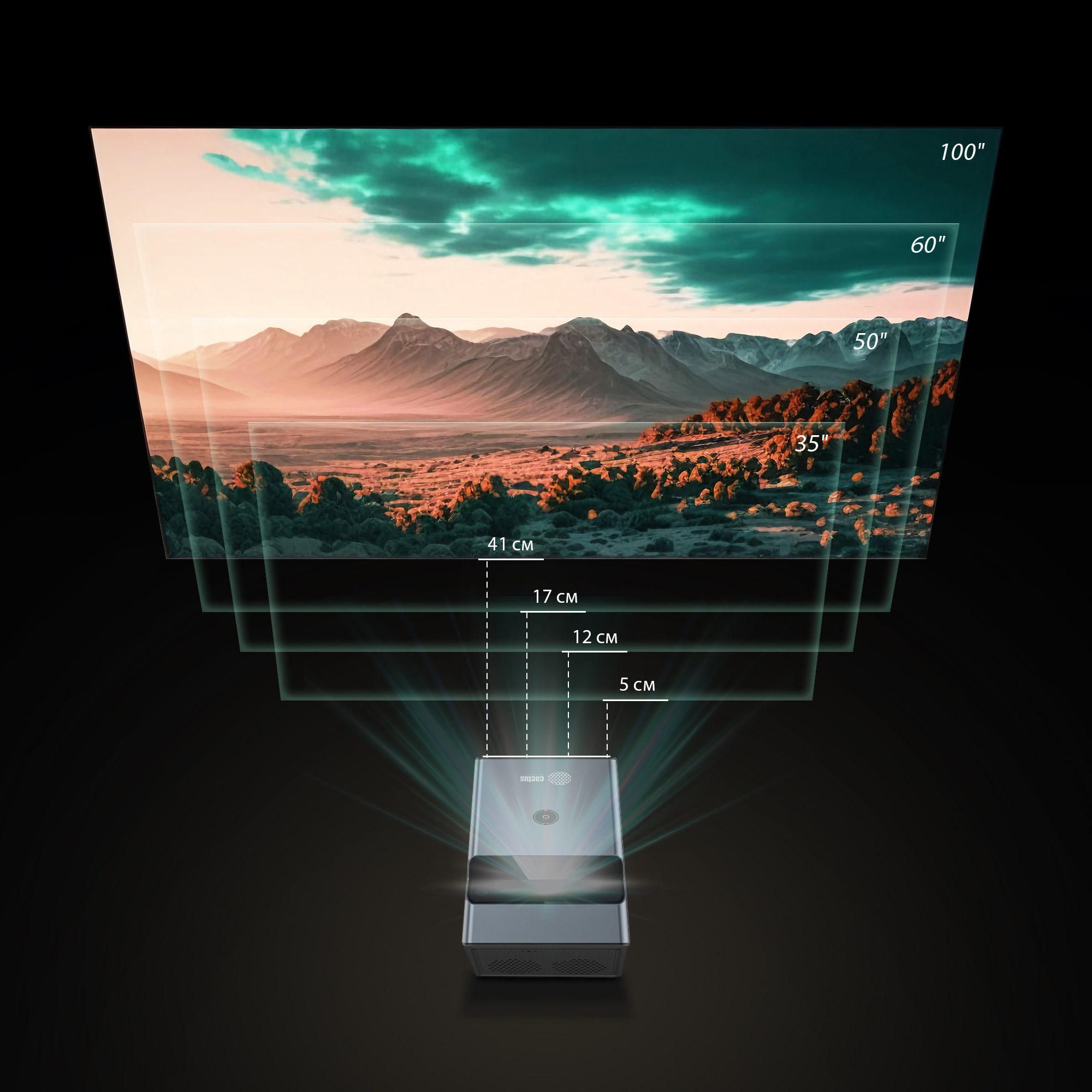 Проектор Cactus CS-PRU.03B.Full HD-A DLP 6500Lm LS 650Lm ANSI (1920x1080) 2000:1 ресурс лампы:30000ч