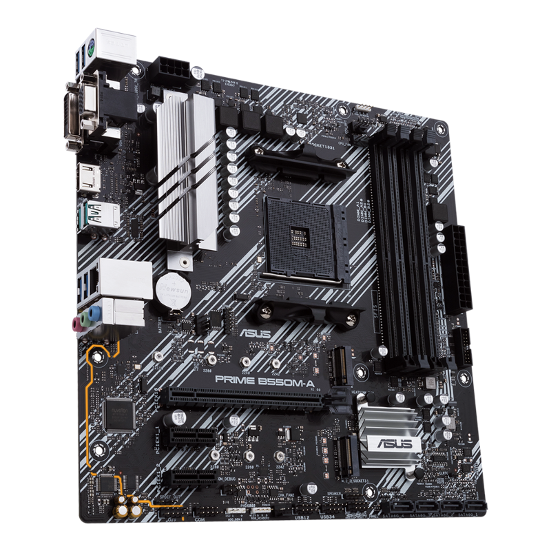 Материнская плата Asus PRIME B550M-A/CSM Soc-AM4 AMD B550 4xDDR4 mATX AC`97 8ch(7.1) GbLAN RAID+VGA+