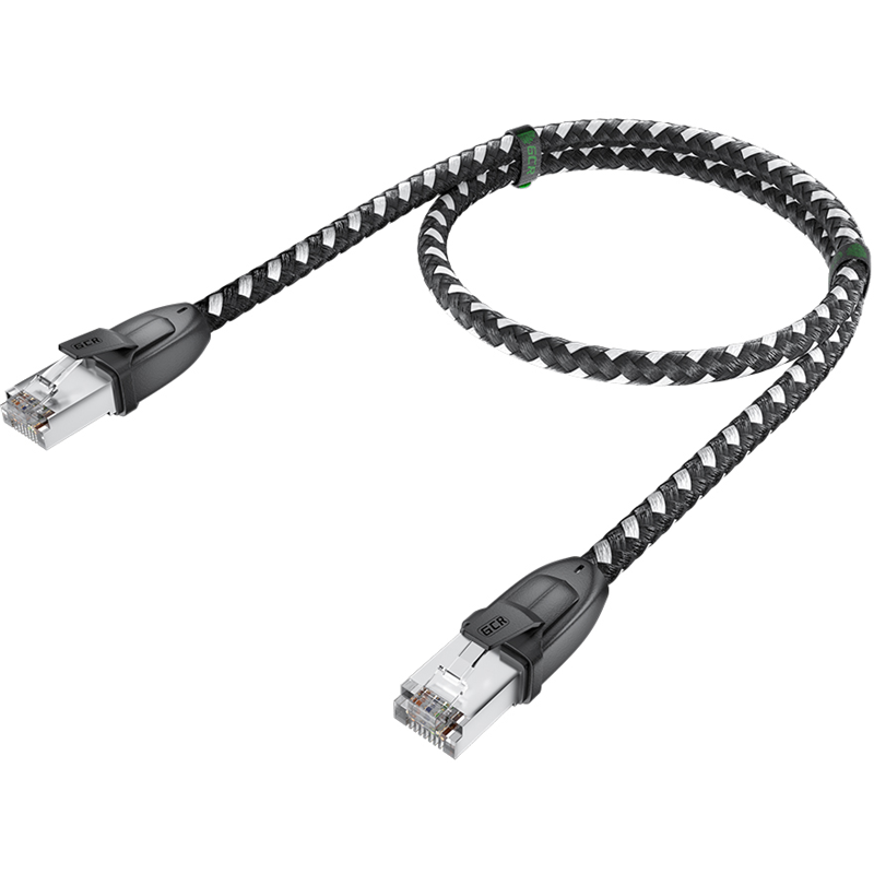 Greenconnect RJ45(m) - RJ45(m) Cat. 6 UTP нейлон 5.0м чёрно-белый