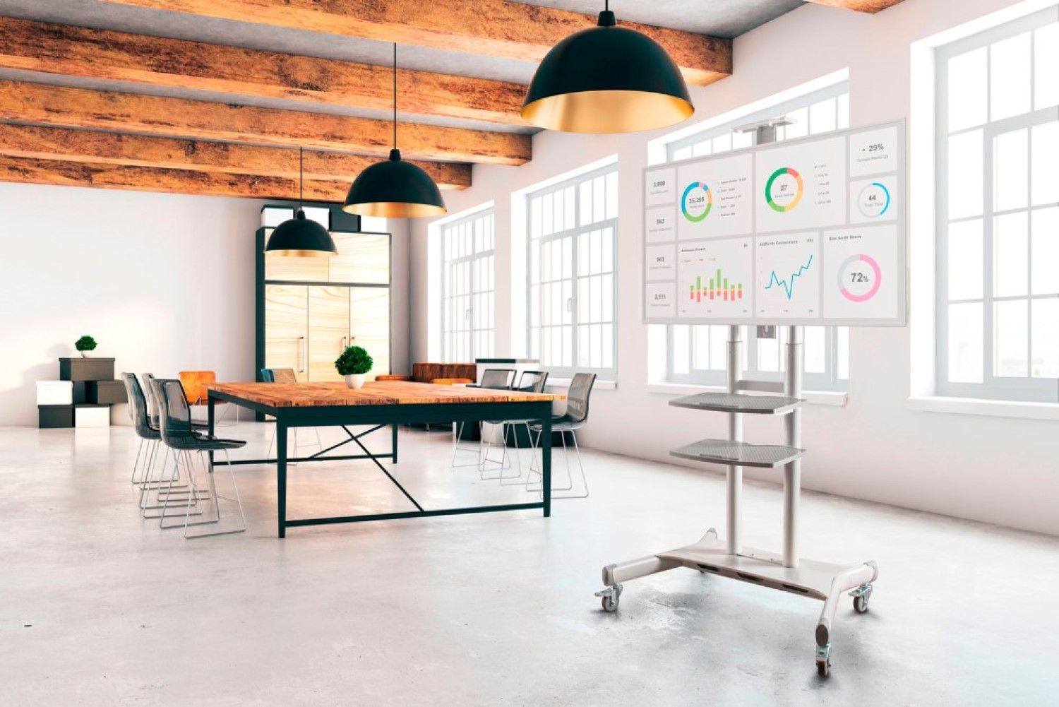 Подставка для телевизора Onkron TS1881 белый 50"-86" макс.90.9кг напольный мобильный