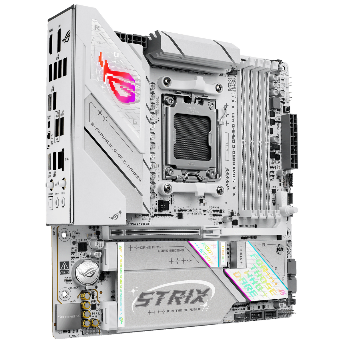 Материнская плата Asus ROG STRIX B850-G GAMING WIFI Socket AM5 AMD B850 4xDDR5 mATX AC`97 8ch(7.1) 2