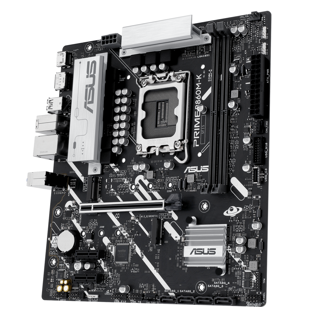 Материнская плата Asus PRIME B860M-K Soc-1851 Intel B860 2xDDR5 mATX AC`97 8ch(7.1) 2.5Gg RAID+HDMI+