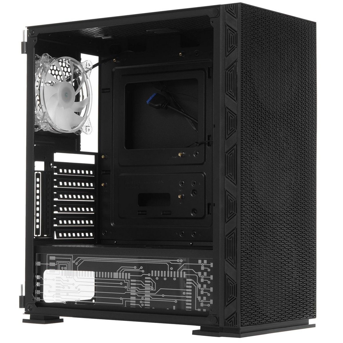 Корпус SOEYI «AX8-B20 SOEYI ATX case with black coating front panel with flat bigger mesh, without»