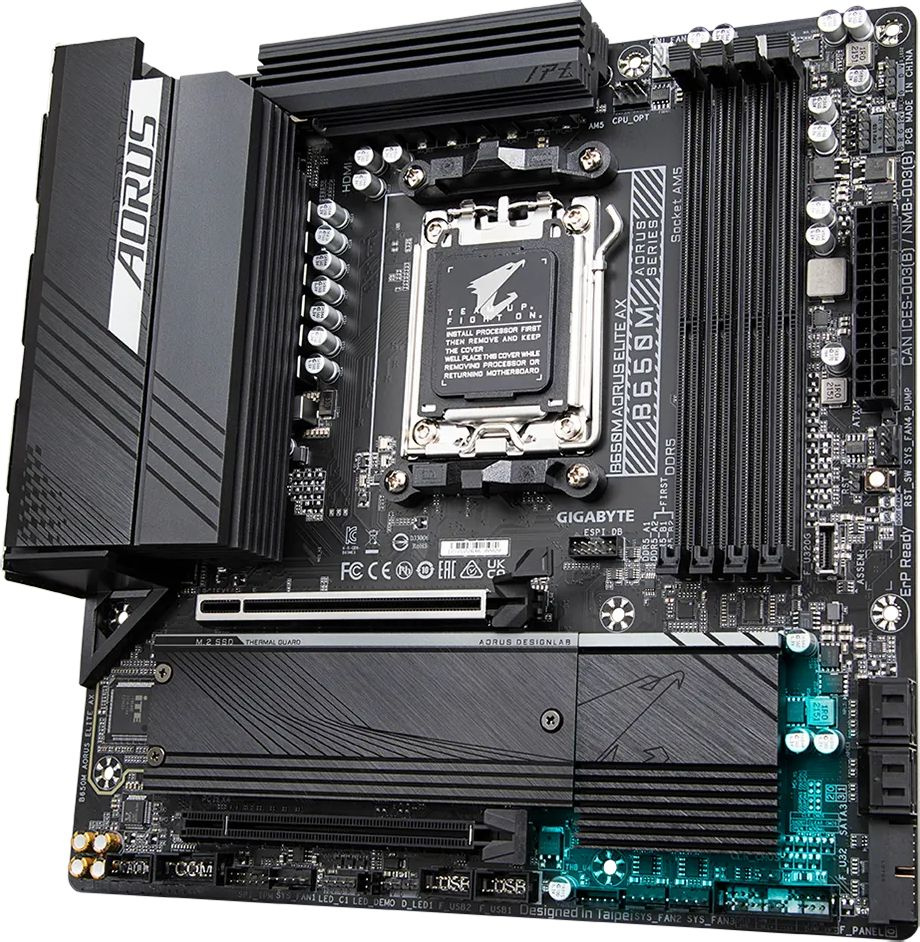 Материнская плата Gigabyte B650M AORUS ELITE AX Socket AM5 AMD B650 4xDDR5 mATX AC`97 8ch(7.1) 2.5Gg