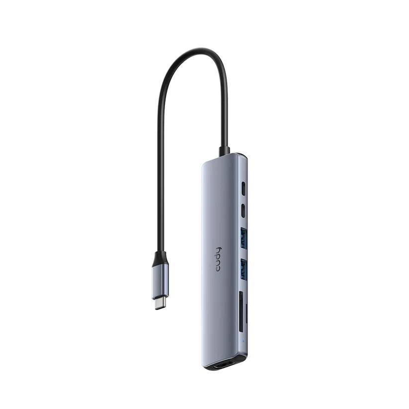 Концентратор USB Type-C Cudy UH407, HDMI, 2хUSB-A, 1хUSB-С, SD-card, TF-card