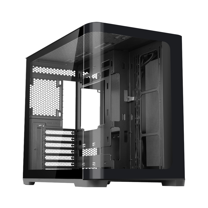 Корпус SAMA V60E Black, Midi-Tower, TG, no fans, 2xUSB 3.0 + 1xUSB 3.2 Type-C, ATX, mATX, mITX Black