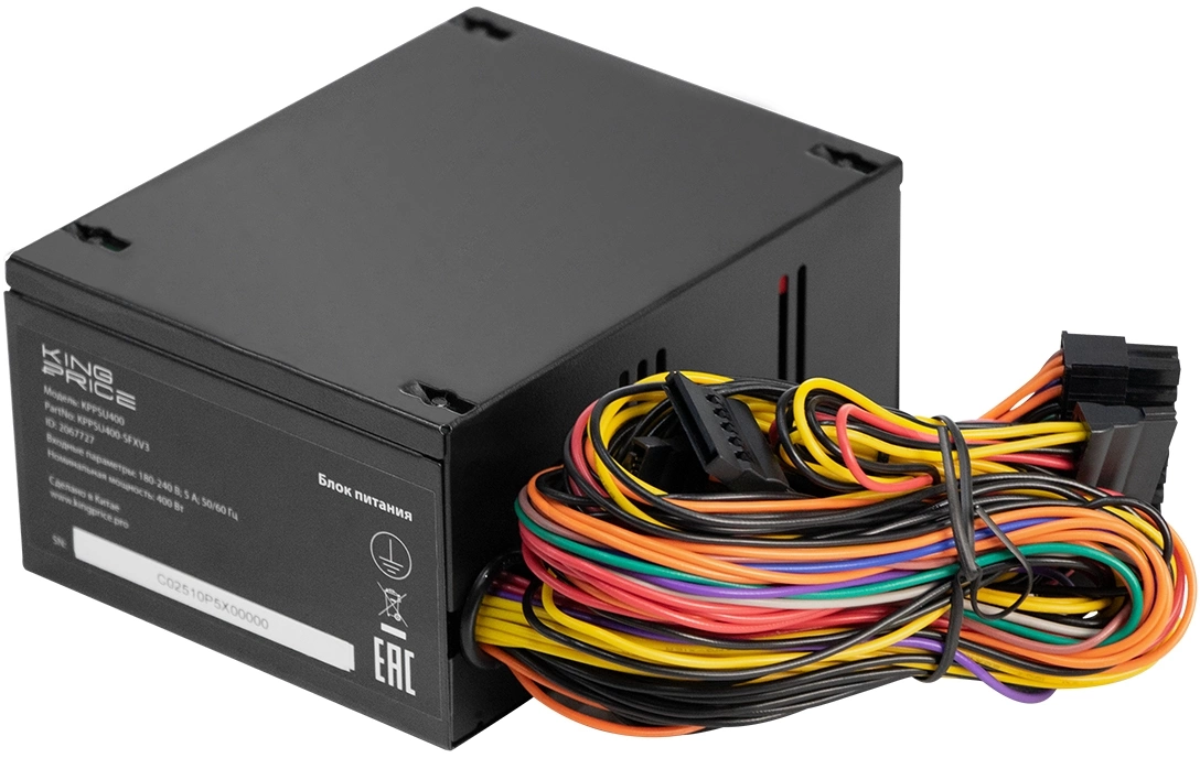 Блок питания KingPrice SFX 400W KPPSU400 (20+4pin) PPFC 80mm fan 3xSATA
