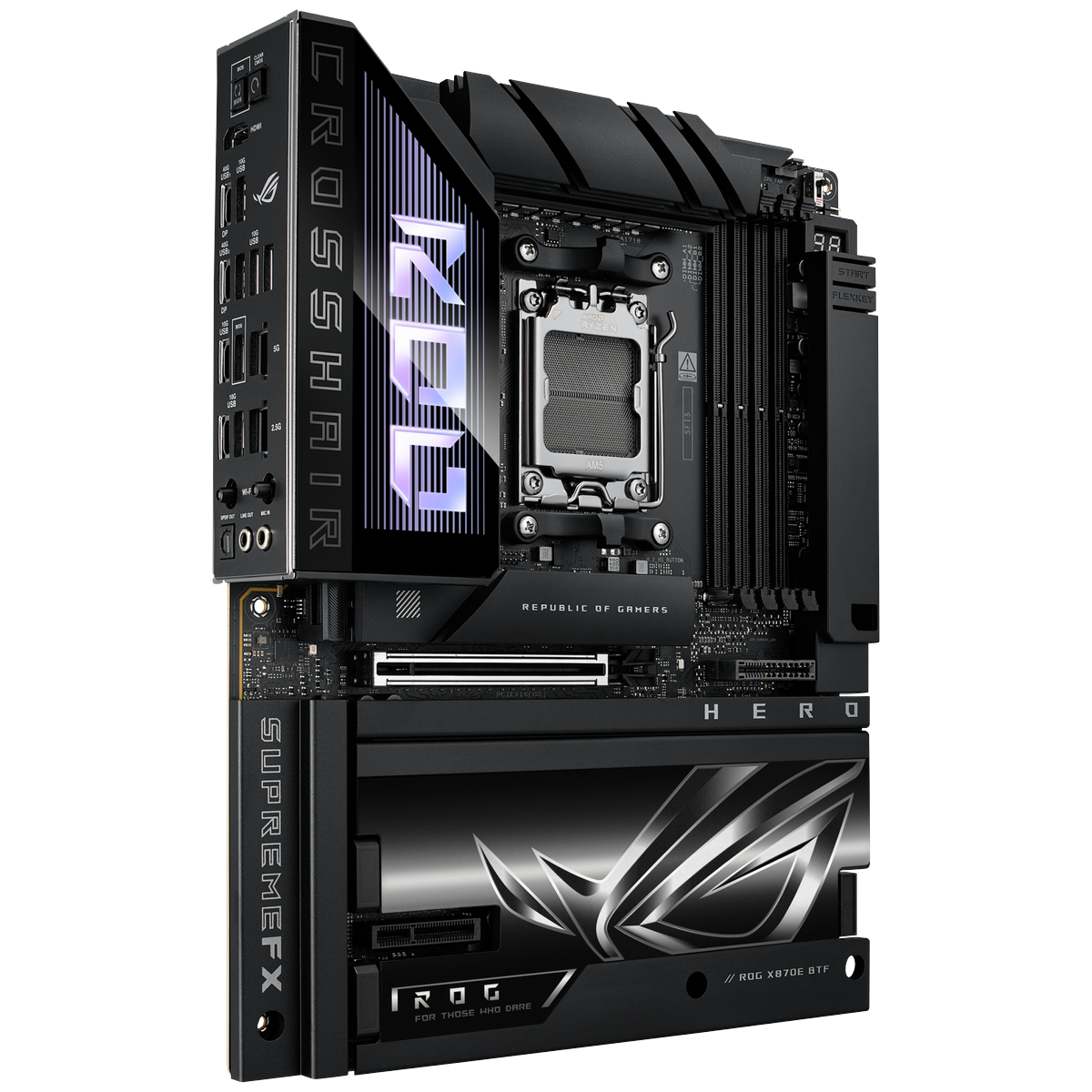 Материнская плата ASUS ROG CROSSHAIR X870E HERO BTF AM5 ATX 4xDDR5 PCIEx16 PCIEx4 5xM.2 4xUSB-C HDMI