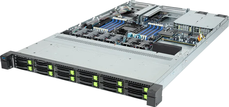 Шасси серверное Gigabyte Server Platform R163-S35 / 1U / 1xIntel (Gen 4/5) / 1xHS / 16xDIMM / 12xSFF