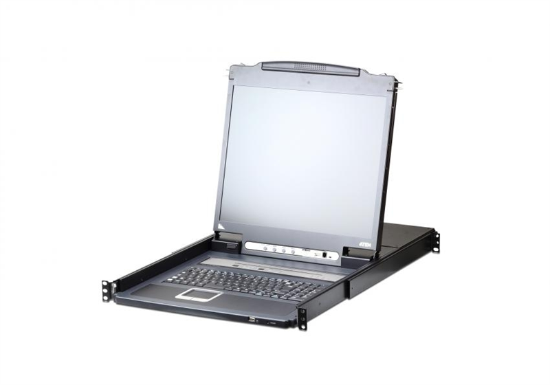 КВМ переключатель ATEN 17" 1-Local/Remote Share Access 16-Port PS/2-USB VGA Single Rail LCD KVM over