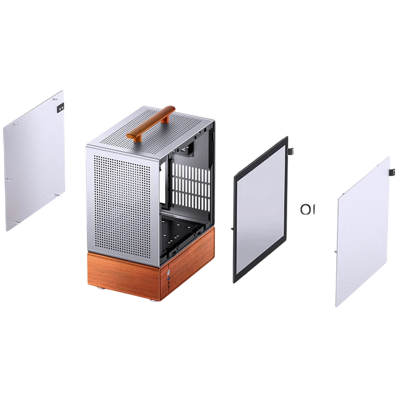 Корпус JONSBO T7, Mini-Tower, TG, no fan, 1xUSB-A 3.0 + 1xUSB-C 3.2, mATX, mITX Silver