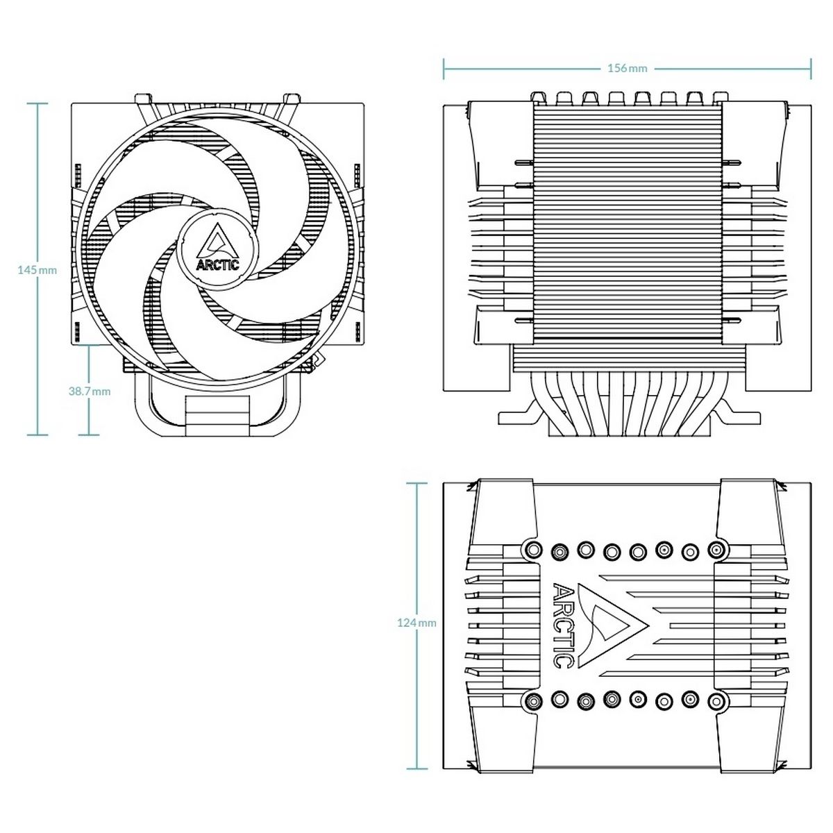 Вентилятор для процессора Arctic Cooling Freezer 4U-M Rev. 2 (Intel: LGA4189, LGA4677 AMD: SP6, sTR5