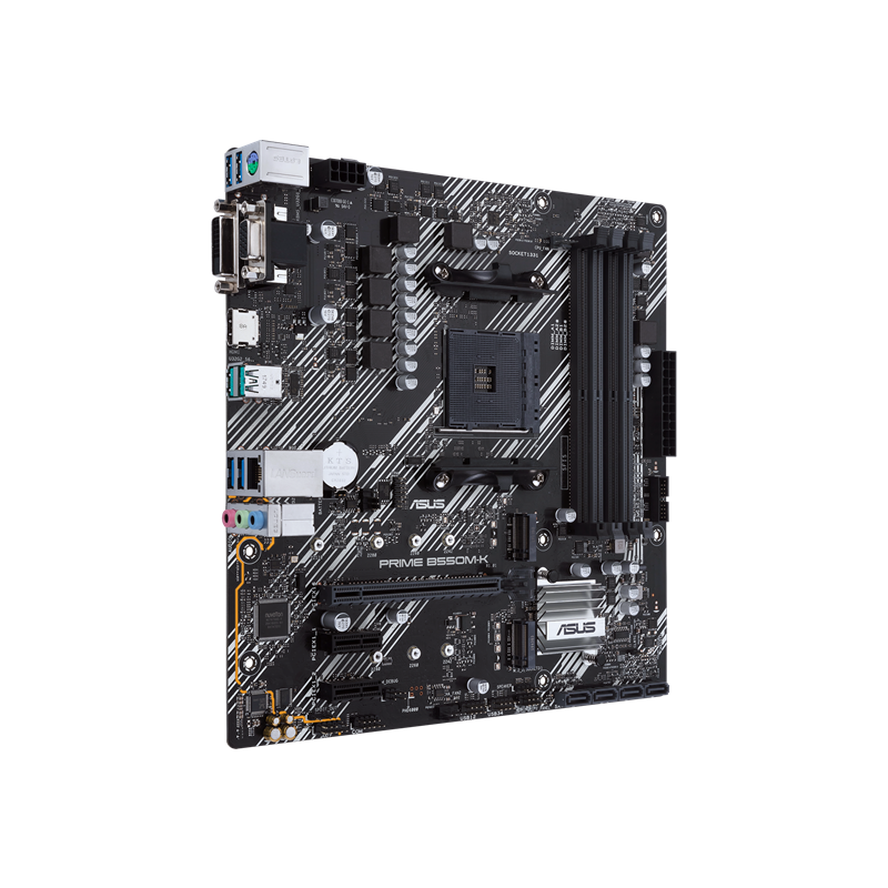 Материнская плата Asus PRIME B550M-K Soc-AM4 AMD B550 4xDDR4 mATX AC`97 8ch(7.1) GbLAN RAID+VGA+DVI+