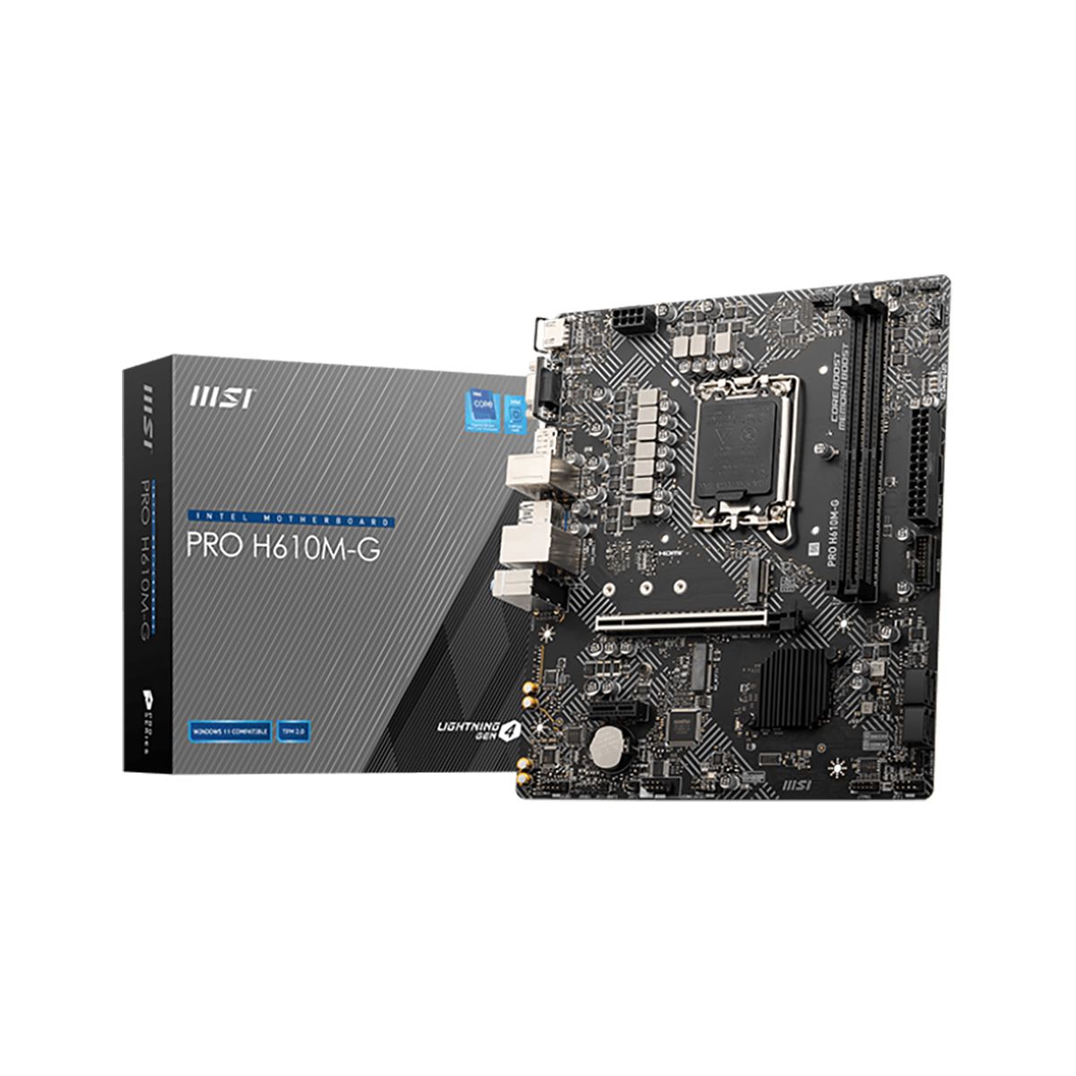 Материнская плата MSI PRO H610M-G Soc-1700 Intel H610 2xDDR5 mATX AC`97 8ch(7.1) GbLAN+VGA+HDMI+DP