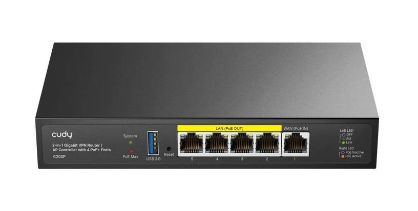 Контроллер Cudy C200P 10/100/1000BASE-TX черный
