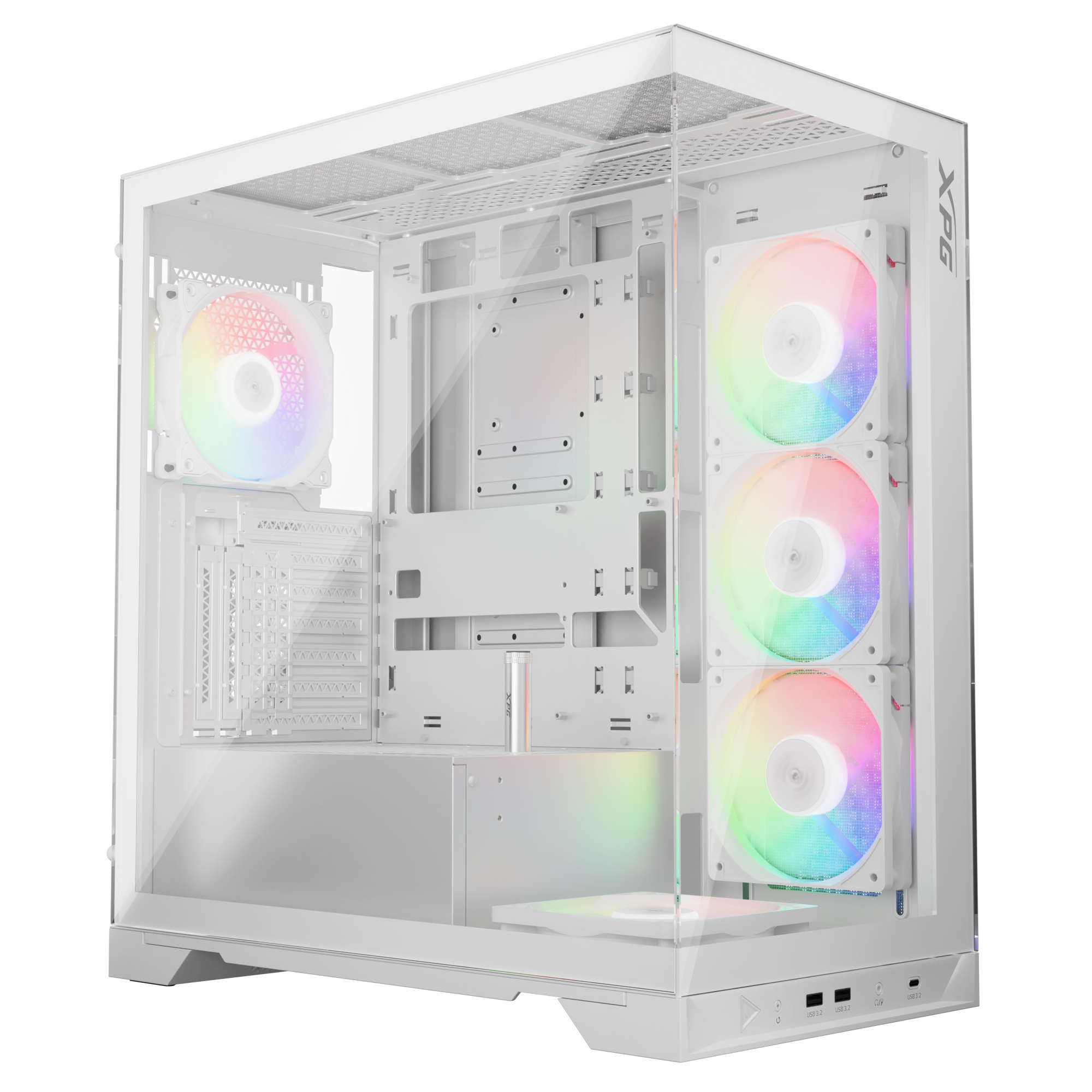 Корпус XPG INVADER X WHITE (INVADERXMT-WHCWW) Mid-Tower Gaming ATX PC Case with Panoramic View, Temp