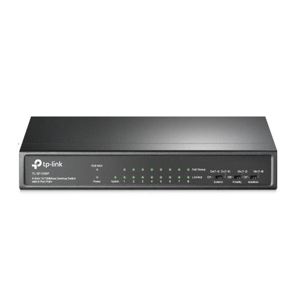 Коммутатор TP-Link TL-SF1009P 9x100Мбит/с 8PoE+ 65W неуправляемый