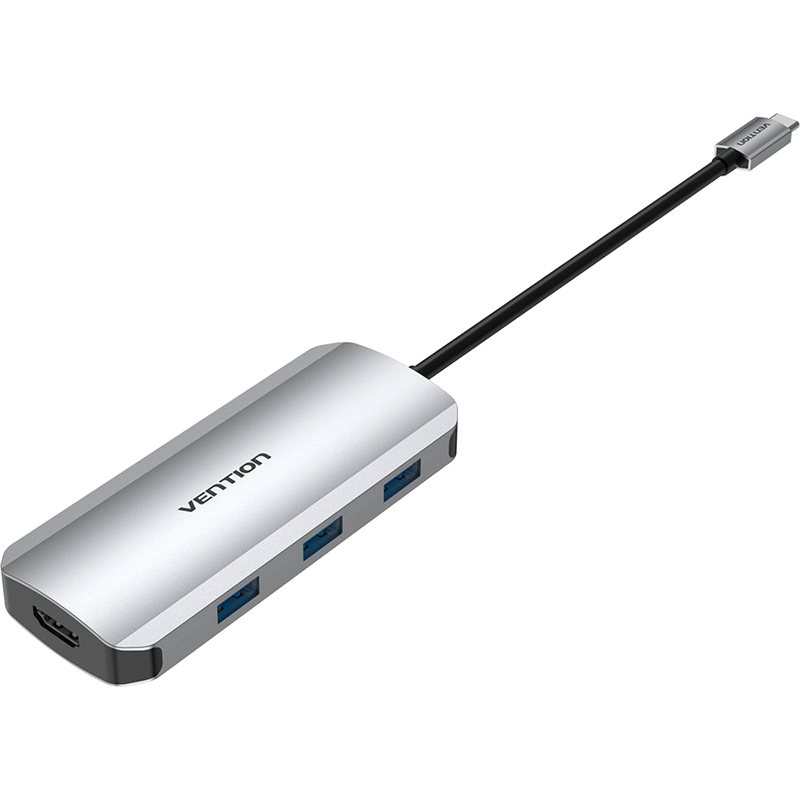 Мультифункциональный хаб Vention USB Type-C M/3 x USB 3.0 F+HDMI F+USB Type-C F+SD F+TF F (TOJHB)