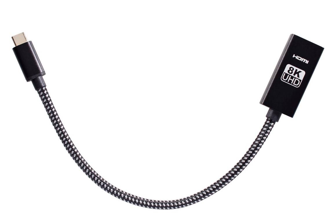 Кабель-адаптер USB3.1 Type-Cm --> HDMI A(f) 8K@60Hz, 0.2m, медь,Telecom <TCC022>