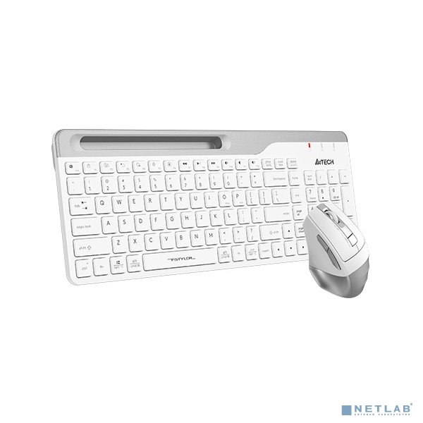 Клавиатура + мышь A4Tech Fstyler FB2535C клав:белый/серый мышь:белый/серый USB беспроводная Bluetoot