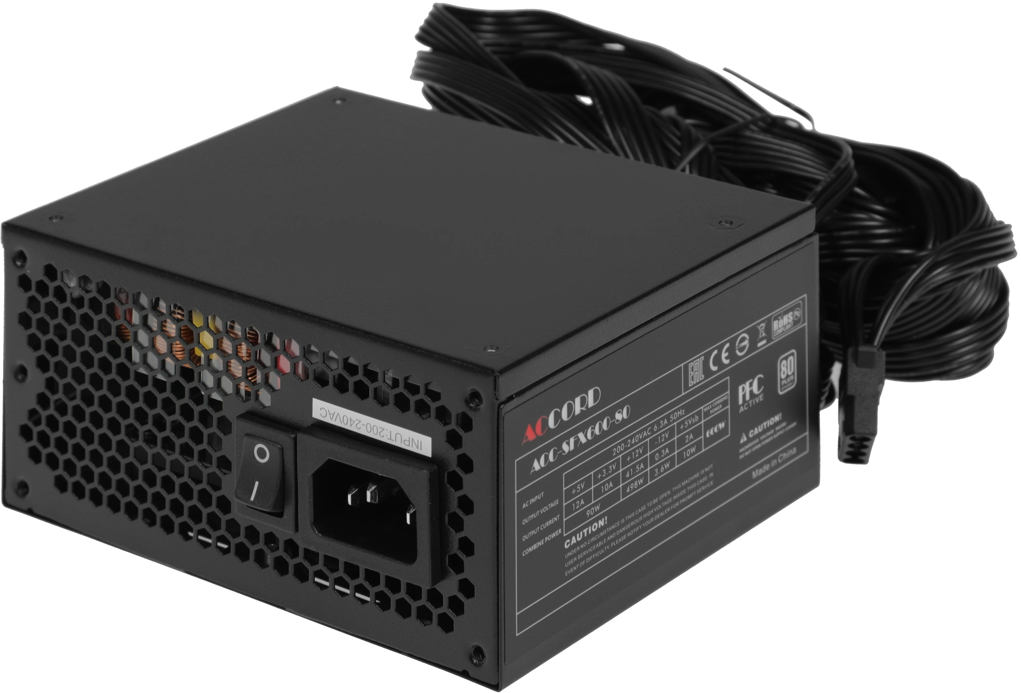 Блок питания Accord SFX 600W ACC-SFX600-80 (20+4pin) APFC 80mm fan 3xSATA RTL