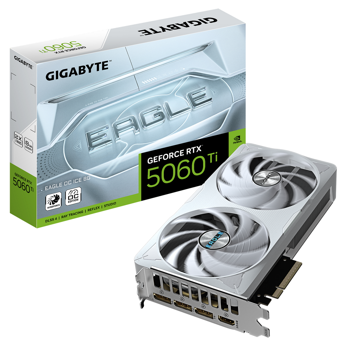 Видеокарта Gigabyte PCI-E 5.0 GV-N506TEAGLEOC ICE-8GD 1.0 NVIDIA GeForce RTX 5060TI 8Gb 128bit GDDR7