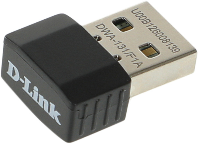 Сетевой адаптер Wi-Fi D-Link DWA-131 DWA-131/F1A N300 USB 2.0 (ант.внутр.) 2ант.