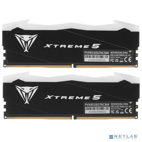 Память DDR5 2x16Gb 7600MHz Patriot PVXR532G76C36K Viper XTREME RGB RTL Gaming PC5-60800 CL36 DIMM 28