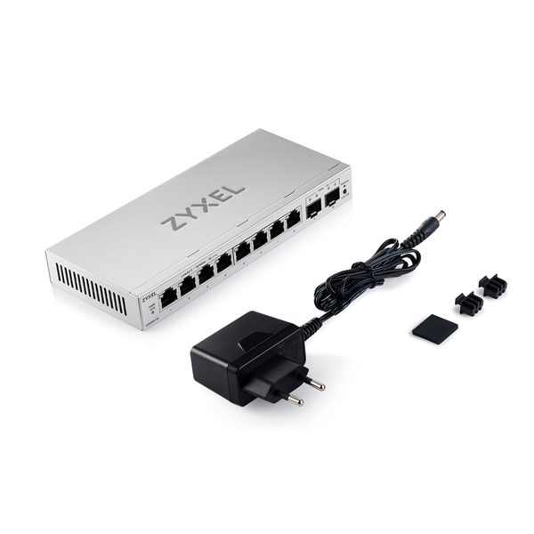 Коммутатор Web Smart L2 коммутатор Zyxel GS1200-10v3, 8xGE, 2xSFP, настольный, бесшумный
