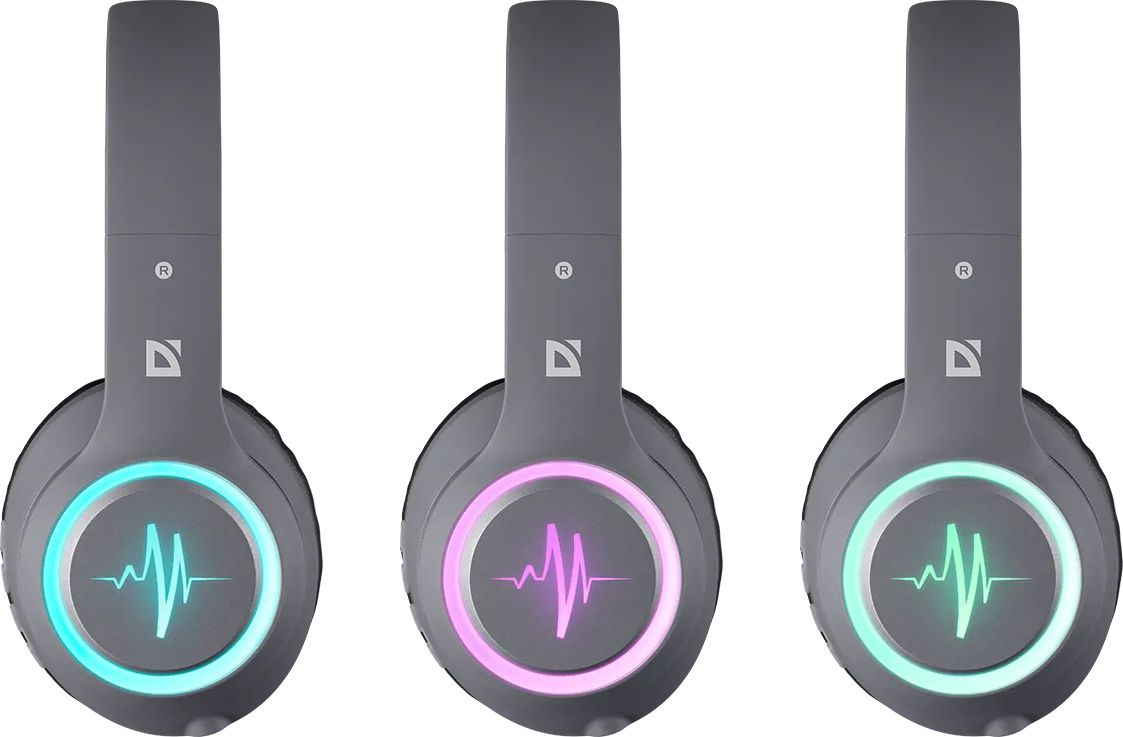 Наушники с микрофоном Defender FreeMotion B571 серый накладные BT оголовье (63571)