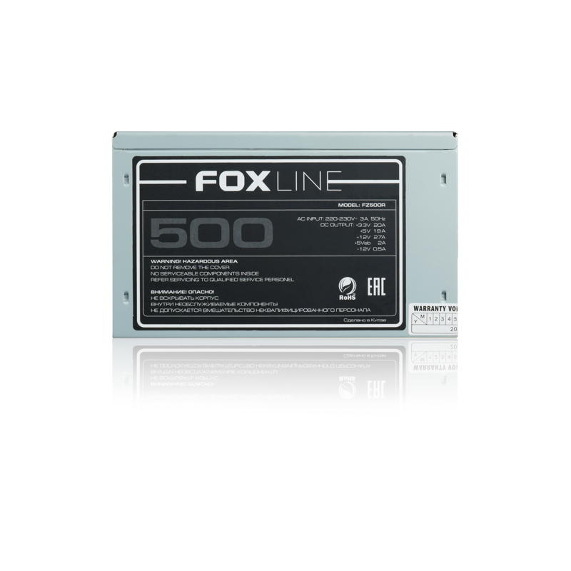 Блок питания Foxline, 500W, ATX, NOPFC, 120FAN
