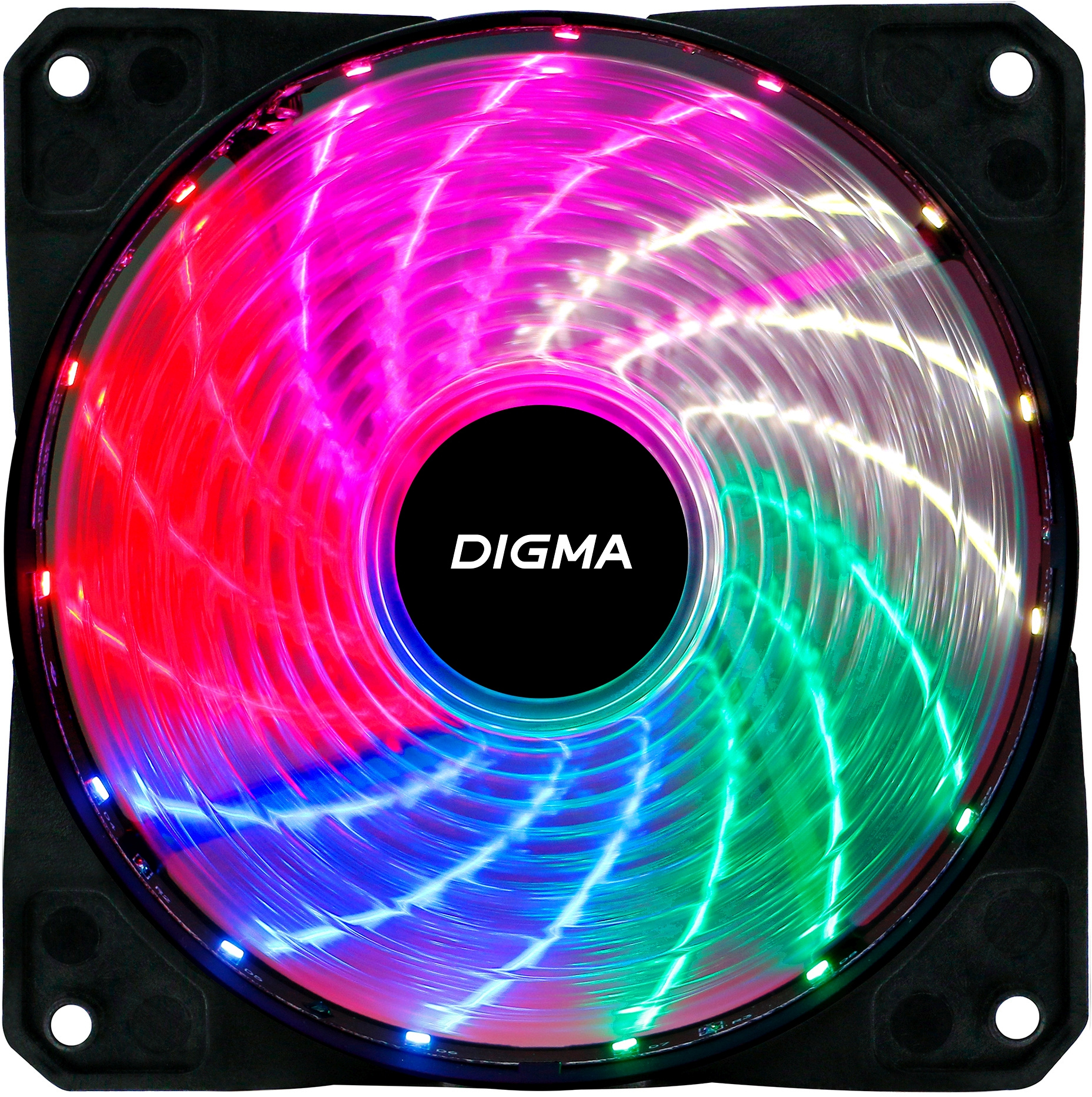 Вентилятор для корпуса Digma DFAN-FRGB2 RGB 120х120x25 черный 3-pin 4-pin (Molex) 23дБ Ret