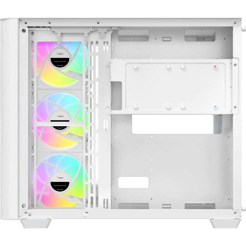 Корпус Ocypus Iota C70 Curve WH ARGB, Midi-Tower, TG, 4x120mm ARGB, 2xUSB-A 3.0 + 1xUSB-C 3.1, ATX, 
