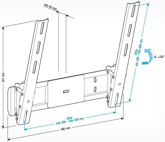 Кронштейн для телевизора Holder LCD-T4612 черный 32"-65" макс.40кг настенный наклон