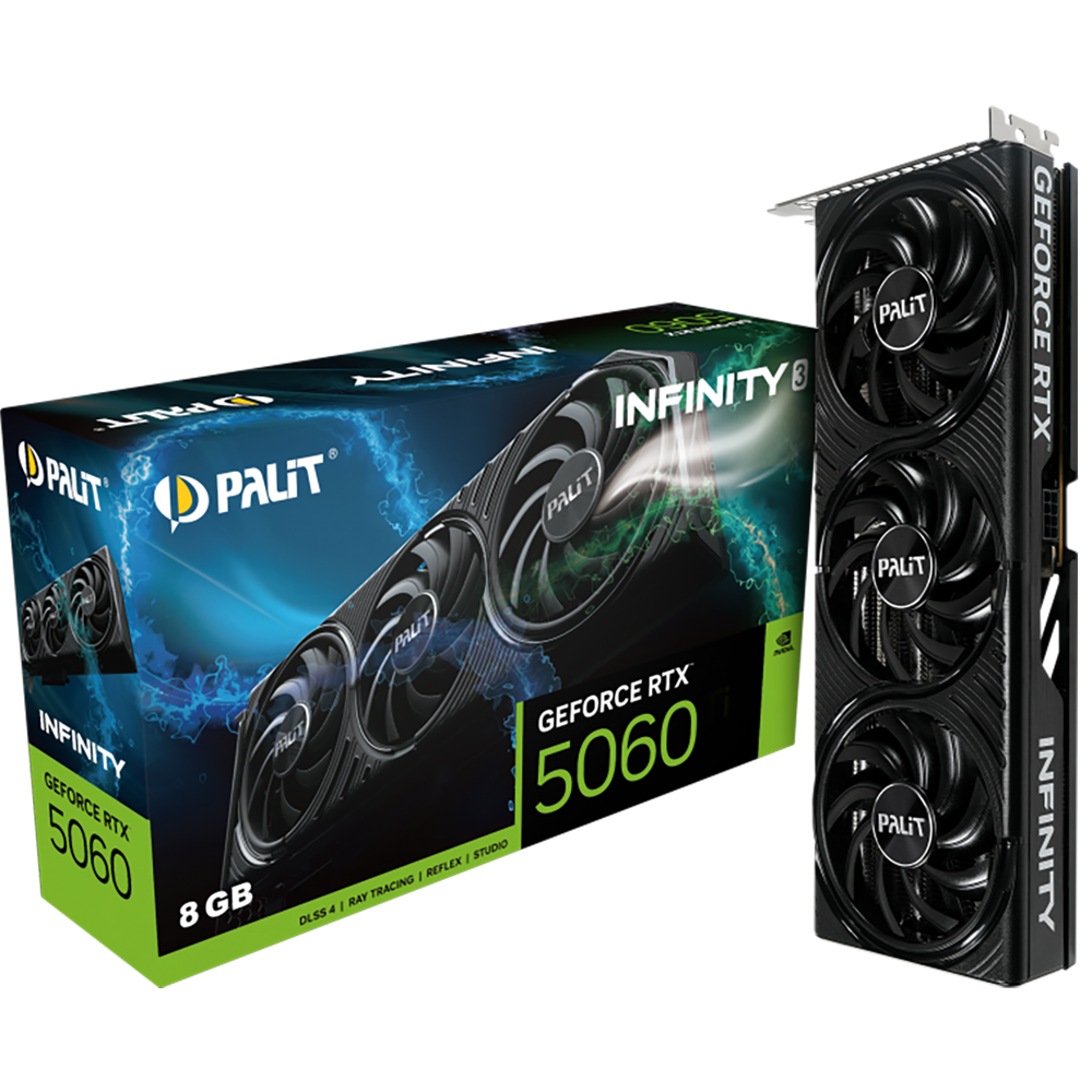 Видеокарта Palit PCI-E 5.0 PA-RTX5060 INFINITY 3 NVIDIA GeForce RTX 5060 8Gb 128bit GDDR7 2280/28000