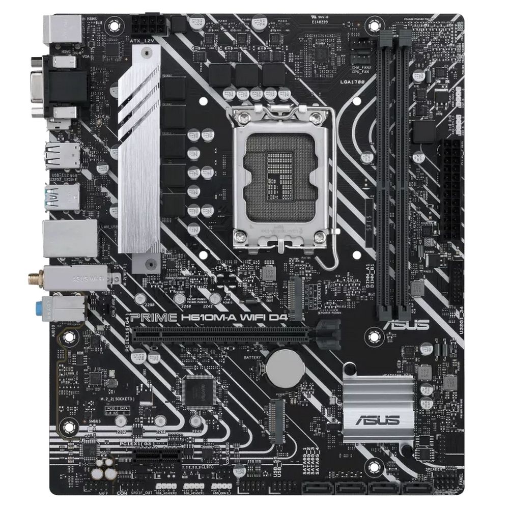Материнская плата ASUS PRIME H610M-A WIFI D4 LGA1700 mATX 2xDDR4 PCIEx16 PCIEx1 2xM.2 DP HDMI VGA GL