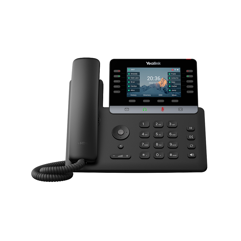 Телефон YEALINK SIP-T74W, 16 аккаунтов, Wi-Fi, 4,3" цветной экран, порт USB, BLF, PoE, GigE, без БП,